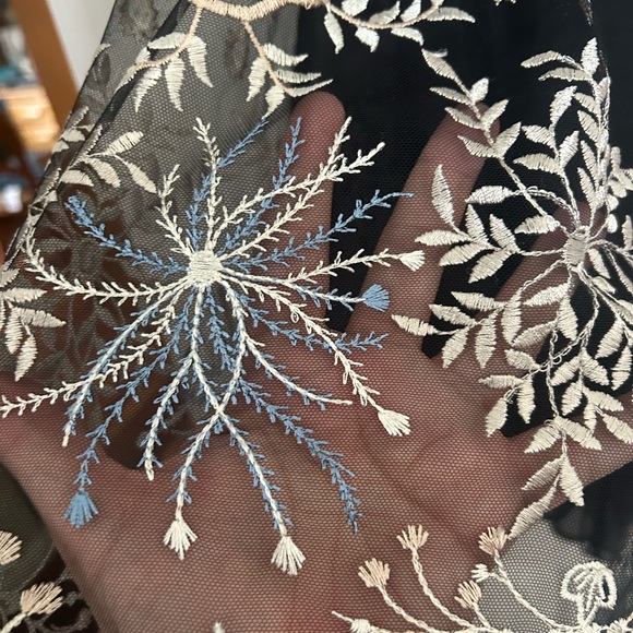 Adrianna Papell Embroidered Illusion Sheer Dress Floral Women’s 2P - Picture 6 of 12